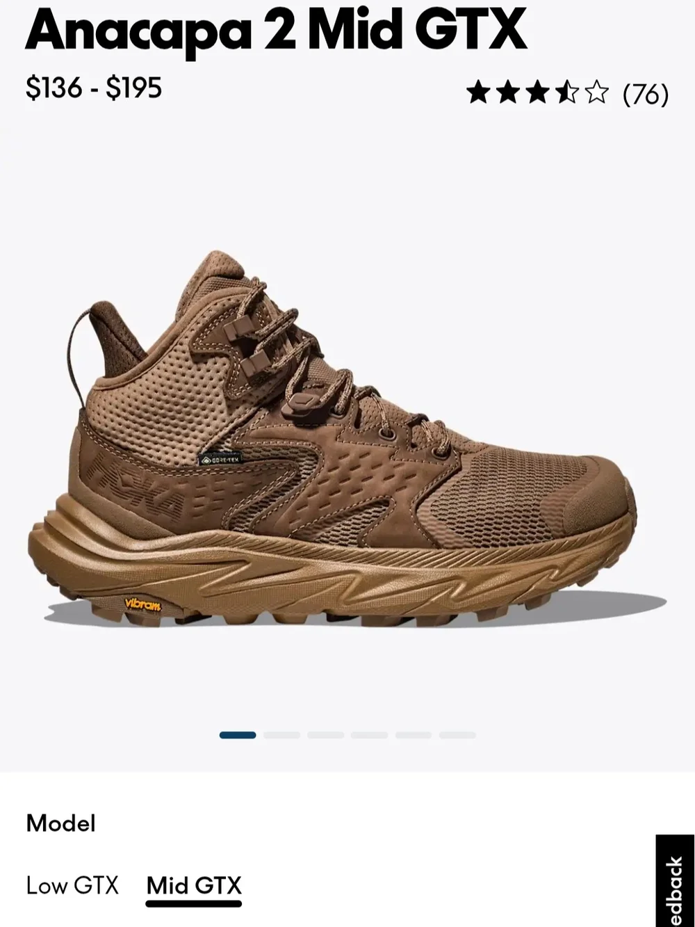 Hoka Anacapa 2 Mid GTX Women's Hiking Boot — Brown